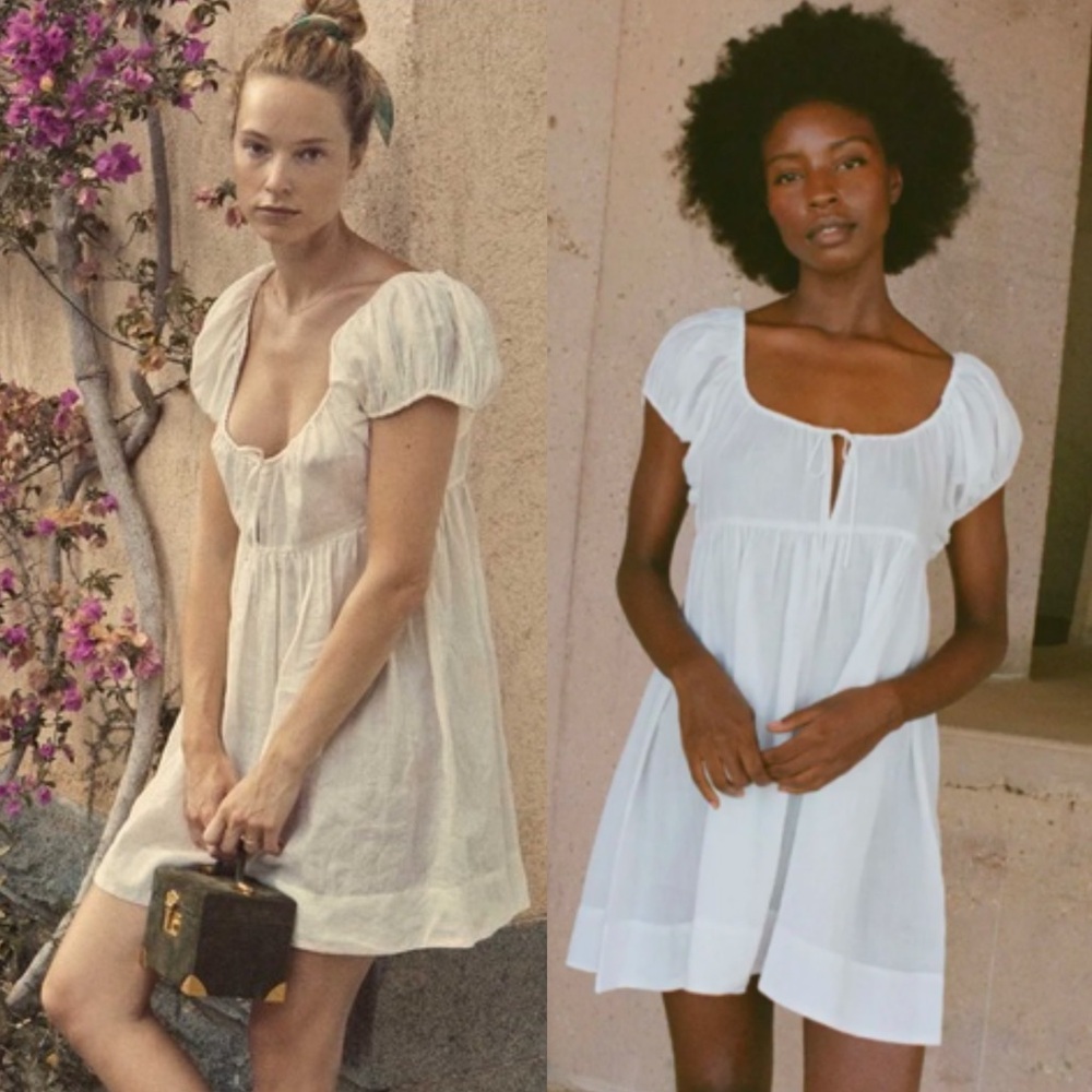 Doen Cream and White Mini Dresses